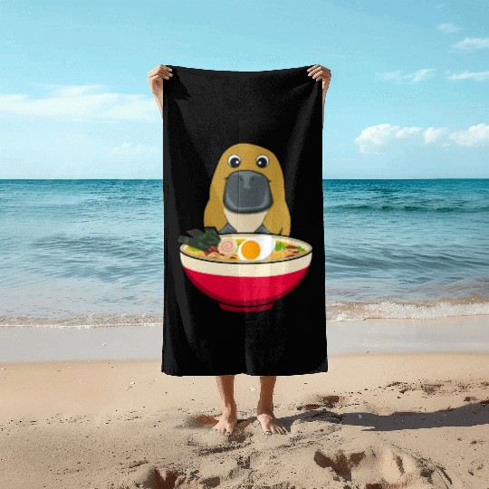 PLATYPUS RAMEN Beach Towels