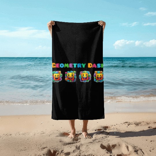 Geometry dash Beach Towels