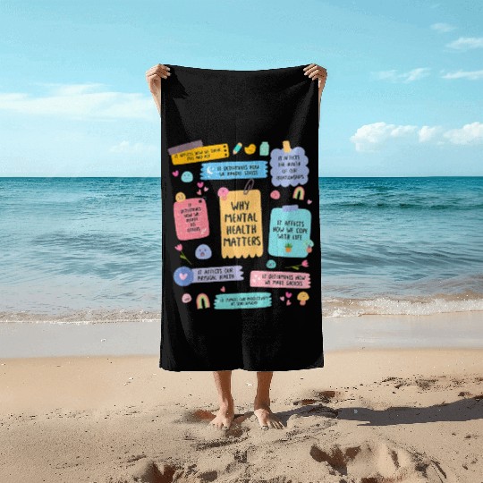 Mental Health Matters Human Brain Illness Beach Towels