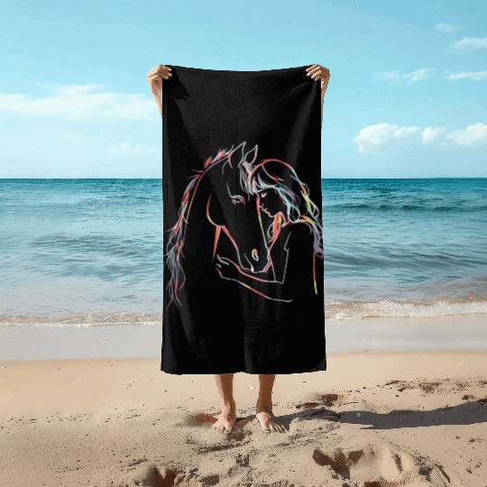 Horse Lover Horseback Riding Equestrian Beach Towels