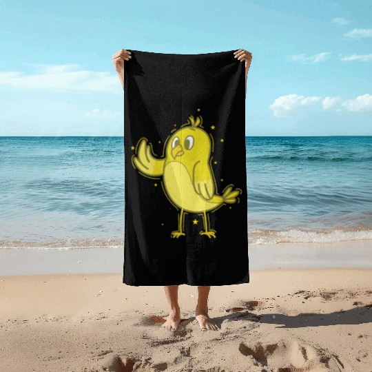 Canary waving Beach Towels
