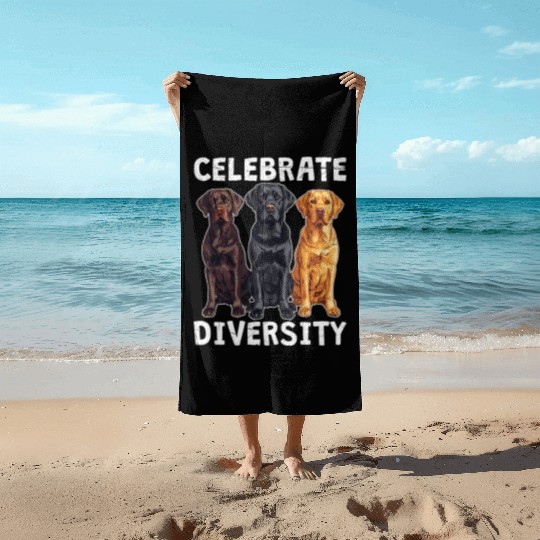 Labrador CELEBRATE DIVERSITY Labrador Owner Beach Towels