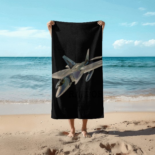 Air Force F-22 Raptor Fighter Jet Military Pilot Beach Towels