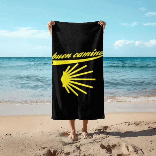 Way of St. James shell pilgrims buen camino Beach Towels