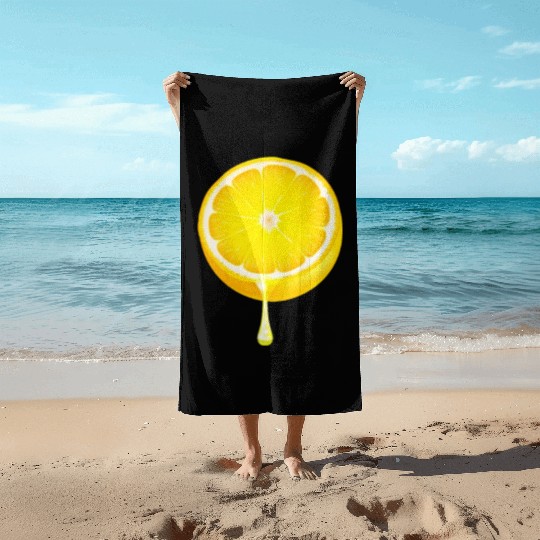 Citrus - Fruits - Orange - Lime - Grapefruit - Lem Beach Towels