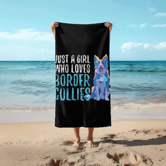 Unique Border Collie Love Art Expression Beach Towels