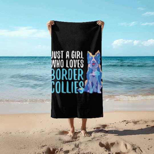 Unique Border Collie Design For Dog Enthusiasts Beach Towels