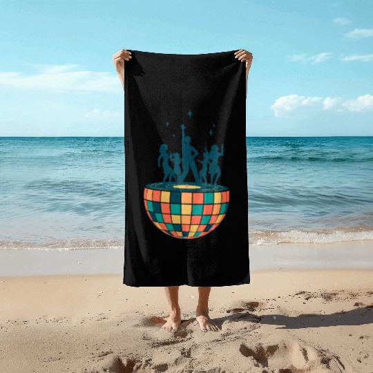 Disco ball - Dancing - Groovy - Clockwork Elements Beach Towels