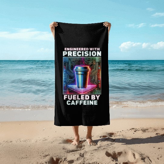 Robotics Engineer Fueled By Caffeine Beach Towels
