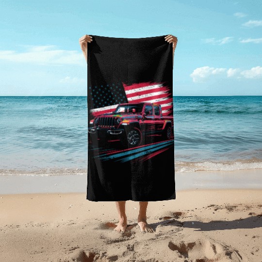 Jeep Gladiator JT US Flag Beach Towels