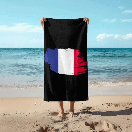 Flag of France, French national flag Beach Towels