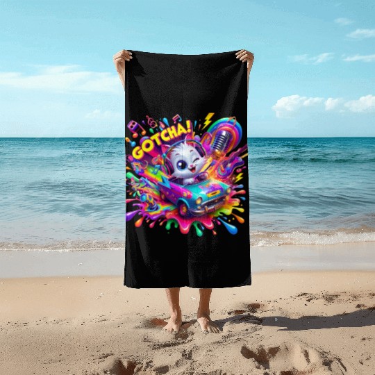 Galactic Vibes: Plosion of Splashes - GoTcha! Beach Towels