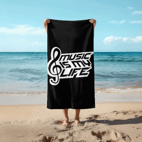Music Is My Life Party Club Concert Sound Love Beach Towels