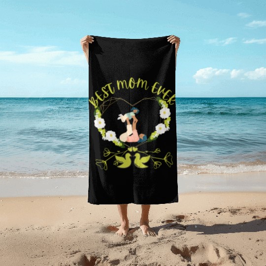 BEST MOM EVER MOTHER AND DAUGHTER DESIGN Beach Towels