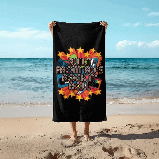 Built From Rock N Roll 1980 Musician Music Lover M Beach Towels