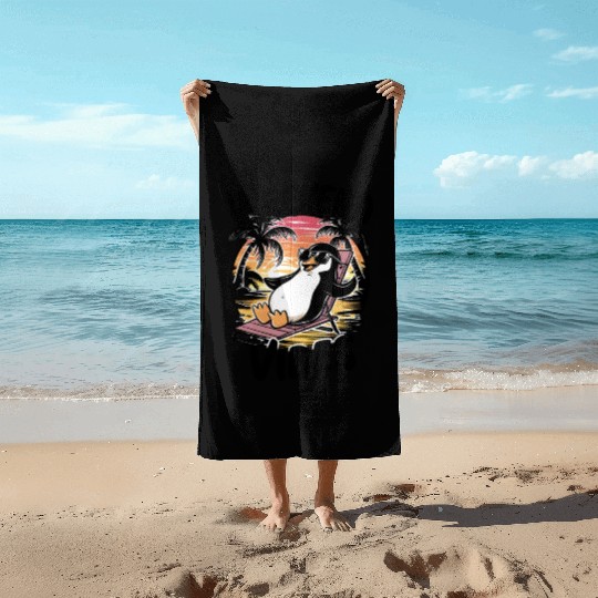 Weekend Vibes Penguin: Playful Beach Towels