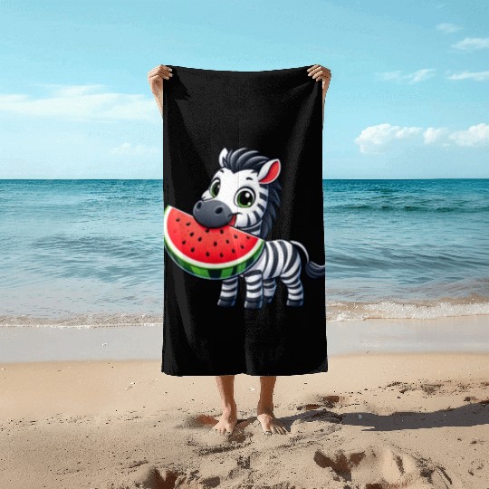 Zebra melon watermelon fruit fruity Beach Towels