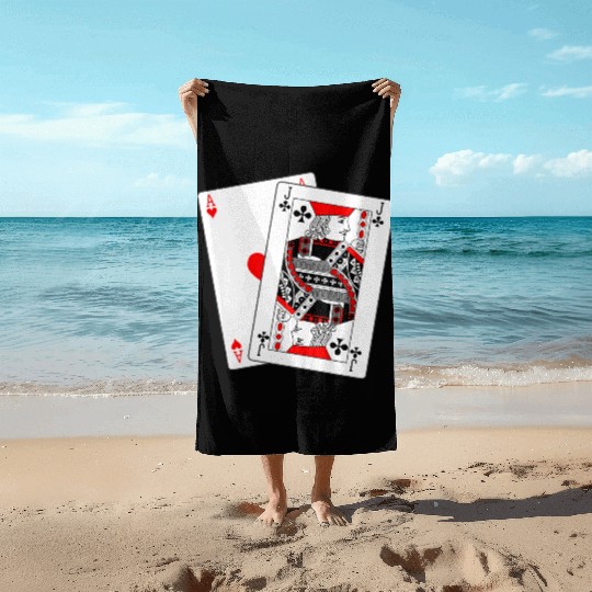 Two cards Blackjack Beach Towels