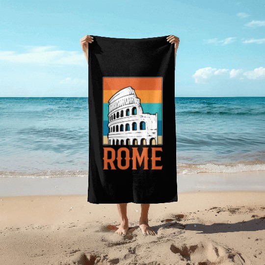 Rome Italy Vintage Museum Curator Beach Towels
