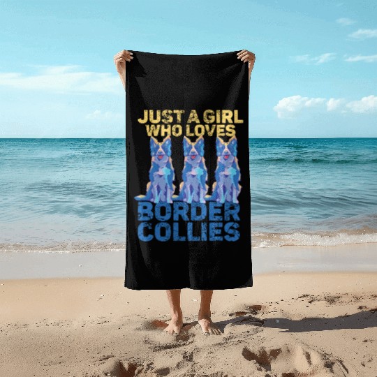 Border Collie Mom and Dad Unique Design Beach Towels