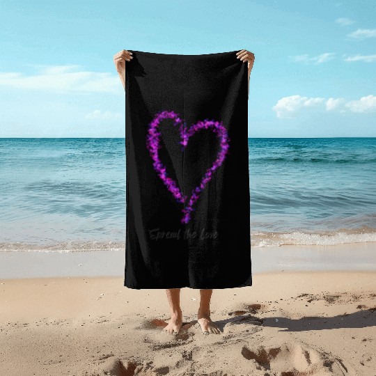 Spread the Love Glitter Heart Beach Towels