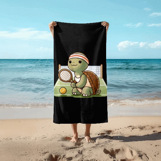 Game Set Match: Turtle Tennis Pro Beach Towels