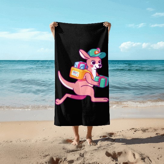 Speedy Delivery: Kangaroo Courier Beach Towels