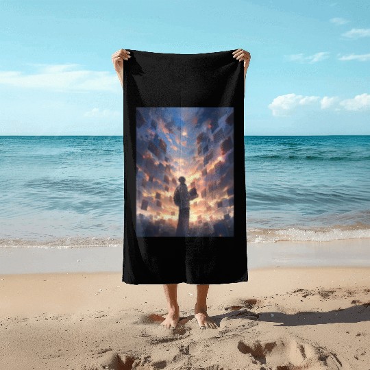 Curious Wanderer (Anime Style) Beach Towels