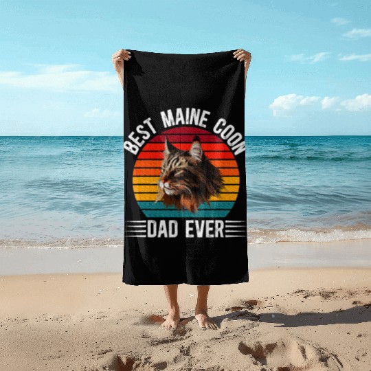 Best Maine Dad Ever Maine Owner Maine Lover Beach Towels
