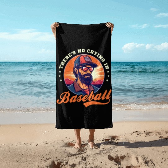 4th Of July Baseball Coach No Crying In Baseball Beach Towels