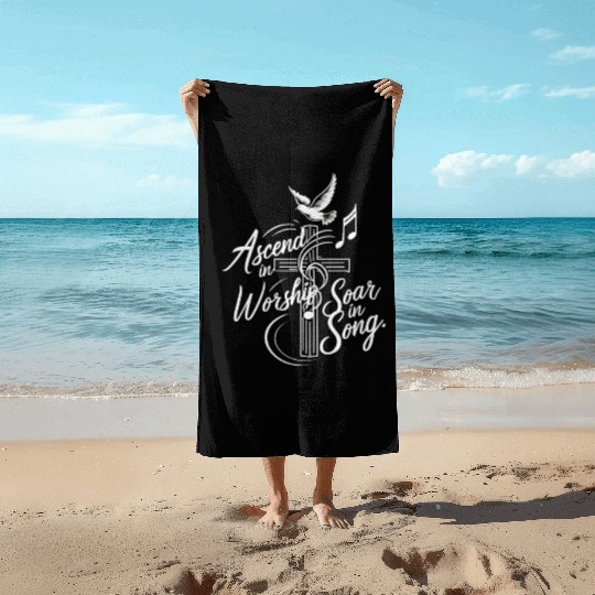 Prayer Songs Jesus Christ Religious Music Praise Beach Towels