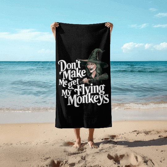 Wicked Witch Flying Monkeys Beach Towels