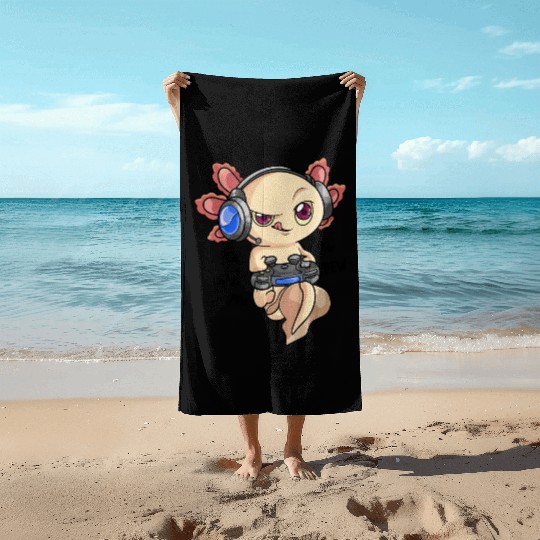 Gaming Axolotl Boys & Adults Axolotls Video Game Beach Towels