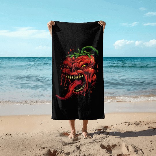 BBQ Hot Chili Carolina Reaper Hot Sauce Gift idea Beach Towels