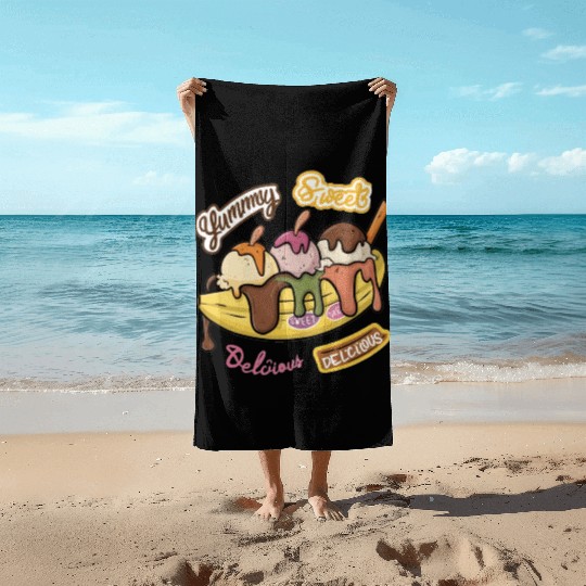banana split-Delicious sweet Beach Towels