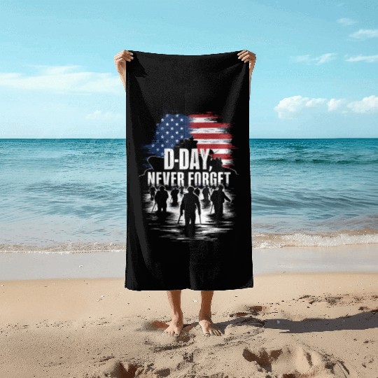 D-Day 80th Anniversary - Never Forget June 6th 194 Beach Towels