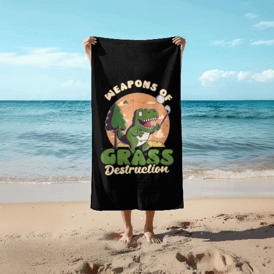 Golfing Weapons Of Grass Destruction Beach Towels