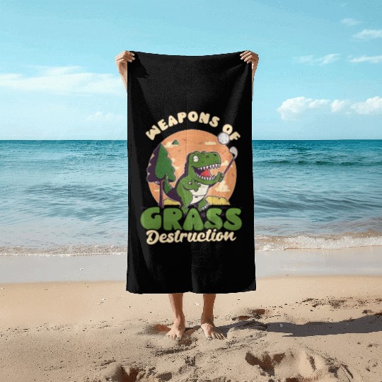 Golfing Weapons Of Grass Destruction Beach Towels