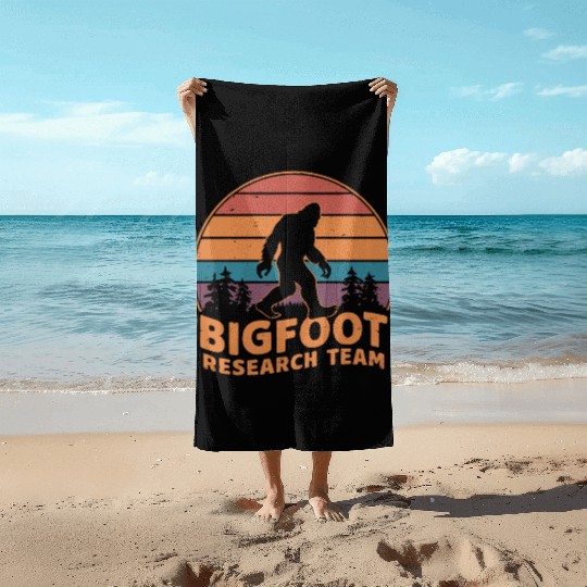 Official Bigfoot Research Team Sasquatch Yeti Beach Towels