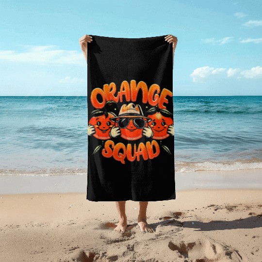 Orange Citrus Fruit Lover Orange Squad Meme Beach Towels