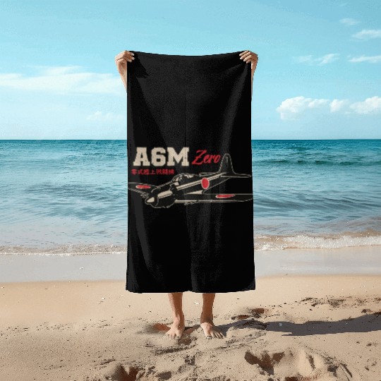 A6M Zero | World War 2 Japanese Plane Vintage Beach Towels