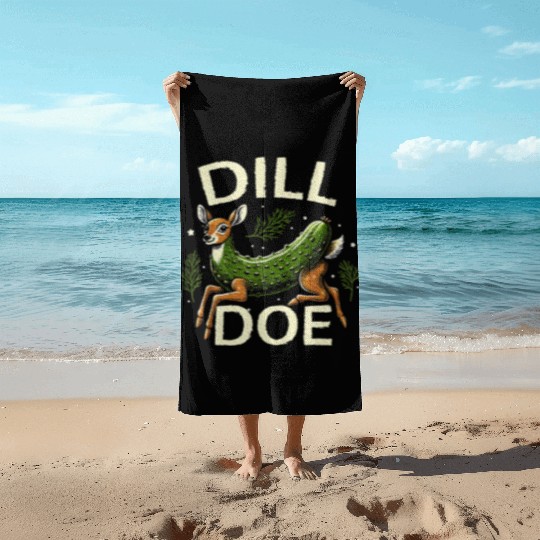 Raunchy Vulgar Naughty Gag Dill Pickle Deer Doe Beach Towels