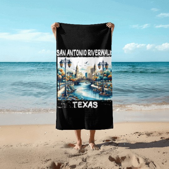 San Antonio Riverwalk Beach Towels