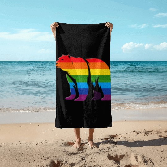 Polar Bear Rainbow LGBT Gay Pride Lesbian LGBT Beach Towels