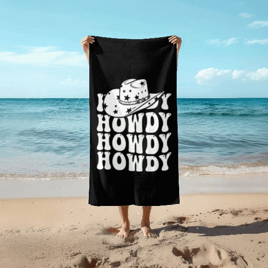 Western Country Texas Cowboy Hat Beach Towels