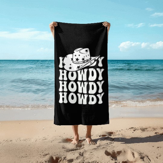 Western Country Texas Cowboy Hat Beach Towels