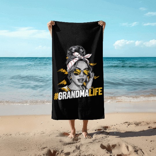 Baseball Grandma Grandmother Grandparents Day Beach Towels