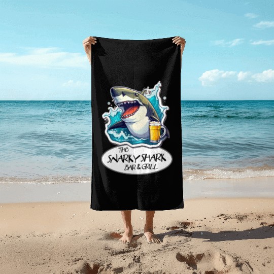 The Snarky Shark Bar & Grill Beach Towels