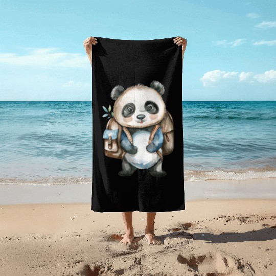 Watercolor Cute School Animals, Back to School Beach Towels