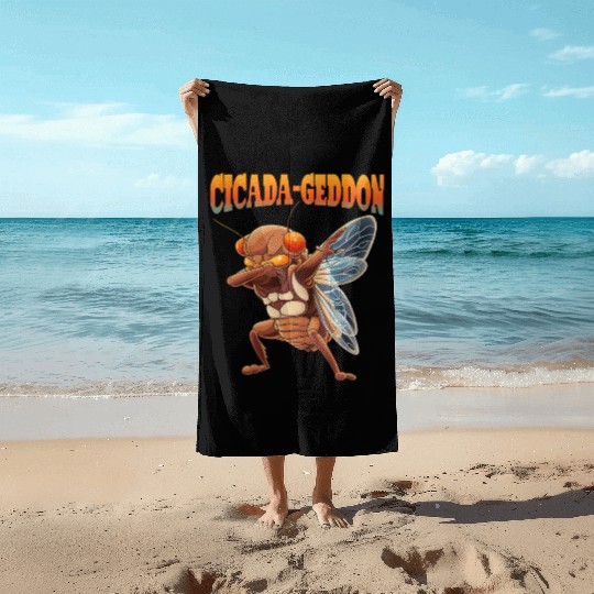 Funny Dabbing Cicada 2024 Dab Beach Towels